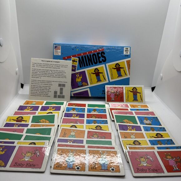 1998 Arthur Dominoes Matching Kids Game 28 Large Cardboard Dominoes - Picture 1 of 5